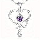 Heartbeat Elegance: ECG Necklace for Women - Purple
