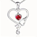 Heartbeat Elegance: ECG Necklace for Women - Red