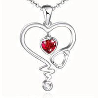 Heartbeat Elegance: ECG Necklace for Women - Red