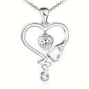 Heartbeat Elegance: ECG Necklace for Women - White