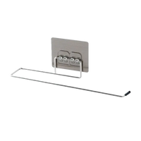 Silver adhesive towel rack on Homerack Toilet for hanging toilet paper is trendy
