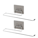 Two metal towel racks on Homerack Toilet Towel Rack and Paper Holder Roll setup