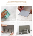 Adhesive hook installation instructions for Homerack Toilet Towel Rack and Paper Holder Roll