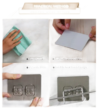 Adhesive hook installation instructions for Homerack Toilet Towel Rack and Paper Holder Roll