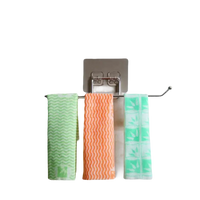 Wall-mounted Homerack Toilet towel rack with colorful cloths and hanging toilet paper
