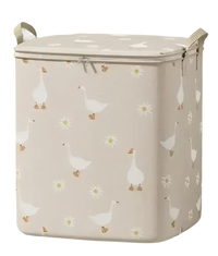 Goose and daisy patterned storage bin.