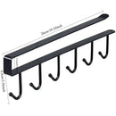 1pc wrought iron cabinet with 6 hooks nail free and diamond free easy installation multi scene storage neat storage