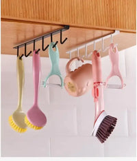 1pc wrought iron cabinet with 6 hooks nail free and diamond free easy installation multi scene storage neat storage