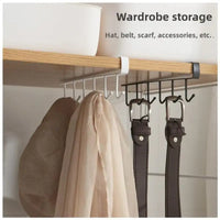 1pc wrought iron cabinet with 6 hooks nail free and diamond free easy installation multi scene storage neat storage