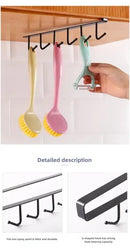 1pc wrought iron cabinet with 6 hooks nail free and diamond free easy installation multi scene storage neat storage