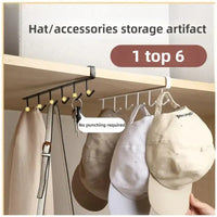 1pc wrought iron cabinet with 6 hooks nail free and diamond free easy installation multi scene storage neat storage