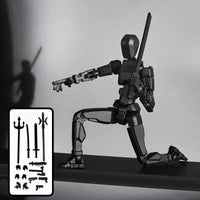 ShapeShift Robot 3D Action Doll - Pure Black Movable Joint / Assembled