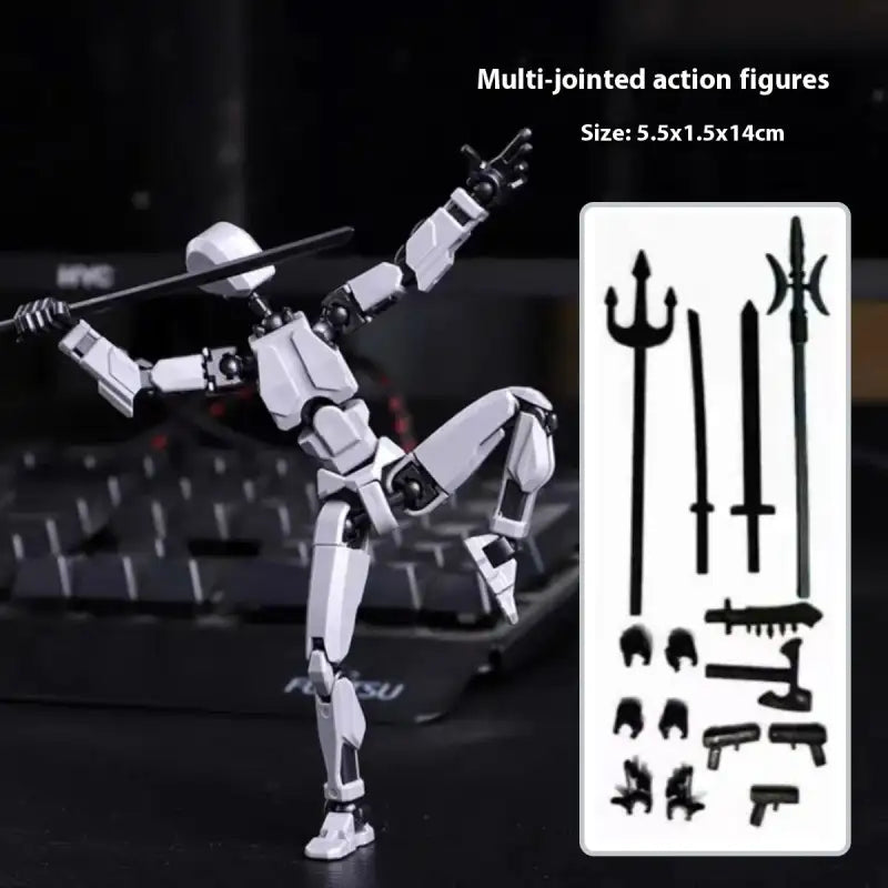 ShapeShift Robot 3D Action Doll - Gray And Black Movable Joint / Assembled