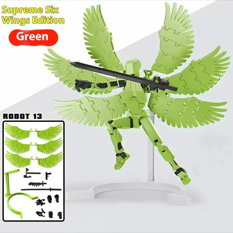 ShapeShift Robot 3D Action Doll - green Six Wing Angel / Assembled