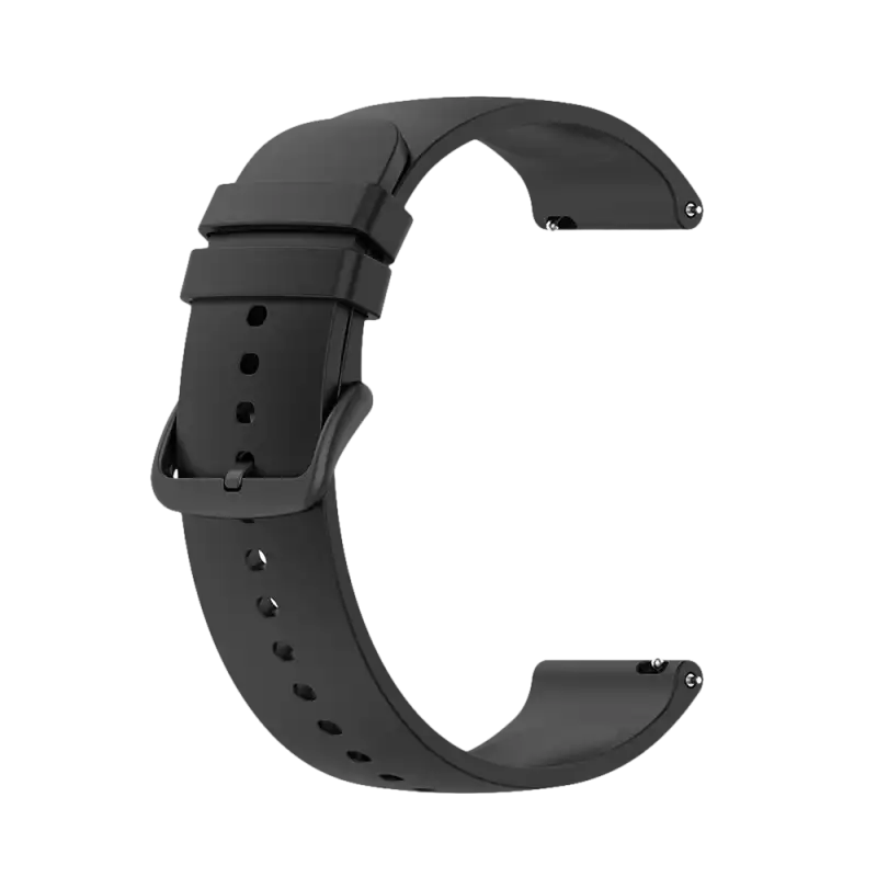 Black silicone watch band.