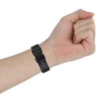 Black leather watch band.