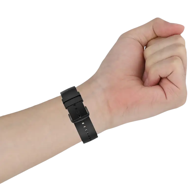 Black leather watch band.