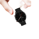 Black smartwatch with a round face.
