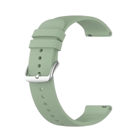 Sage green watch band with silver buckle.