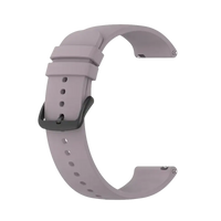 Lavender watch band with black buckle.