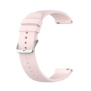 Light pink silicone watch band with silver buckle.