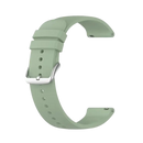 Sage green watch band with silver buckle.