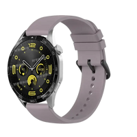 Smartwatch with lavender band.