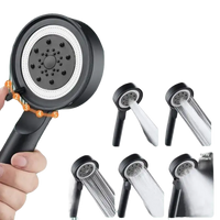 Five-speed shower head with multiple spray patterns.