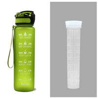 TimeBounce Motivational Water Bottle - Green set / 1L