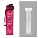 TimeBounce Motivational Water Bottle - Red set / 1L