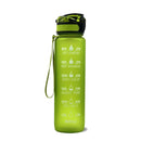 TimeBounce Motivational Water Bottle - Green / 1L