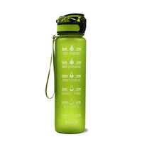 TimeBounce Motivational Water Bottle - Green / 1L