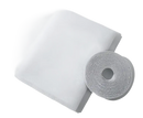 White mesh screen with hook-and-loop fastener roll.