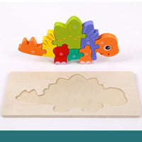 Children’s Educational Toys Wooden Three-dimensional Montessori - Stegosaurus