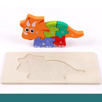 Children’s Educational Toys Wooden Three-dimensional Montessori - Triceratops
