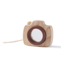 Wooden Mini Polygon Prism Kaleidoscope Camera Children’s Educational Toys - Brown