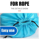 Blue drawstring bag.