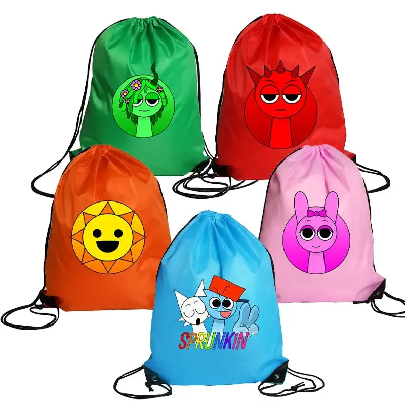 Sprunki Drawstring Bags Kawaii Cartoon Prints
