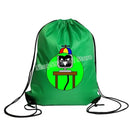 Green drawstring bag.