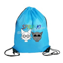 Blue drawstring bag.