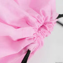 Pink drawstring bag.