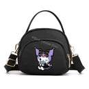 Black cartoon-themed handbag.