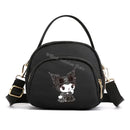Black cartoon-themed handbag.