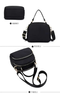 Black nylon crossbody bag.