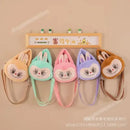 Colorful plush bunny purses.