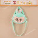 Mint green bunny plush purse.