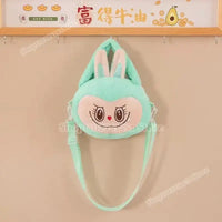 Mint green bunny plush purse.