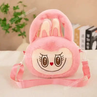 Pink plush bunny purse.