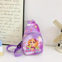 Purple Paw Patrol sling bag.