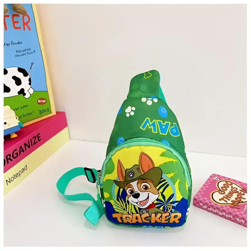 Green Paw Patrol Tracker sling bag.